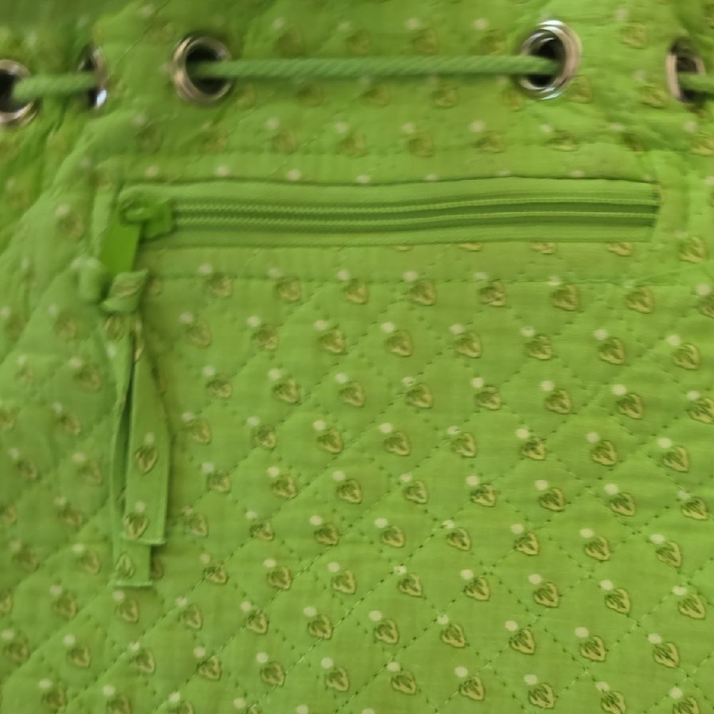Green Quilted Patterned Backpack - Picture 5 of 6